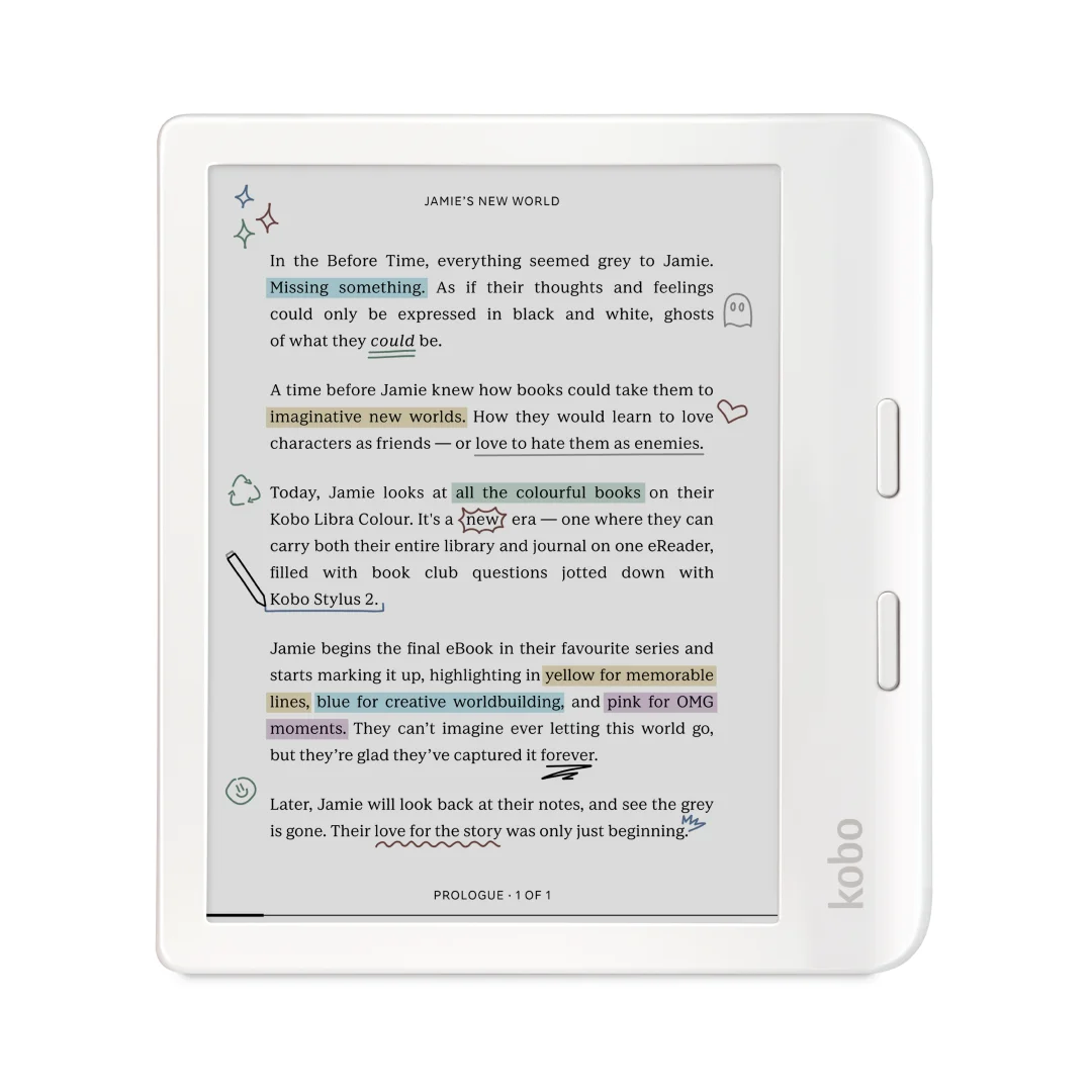 Kobo Libra Colour Beyaz Notebook Kılıf ve Kalem Paketi