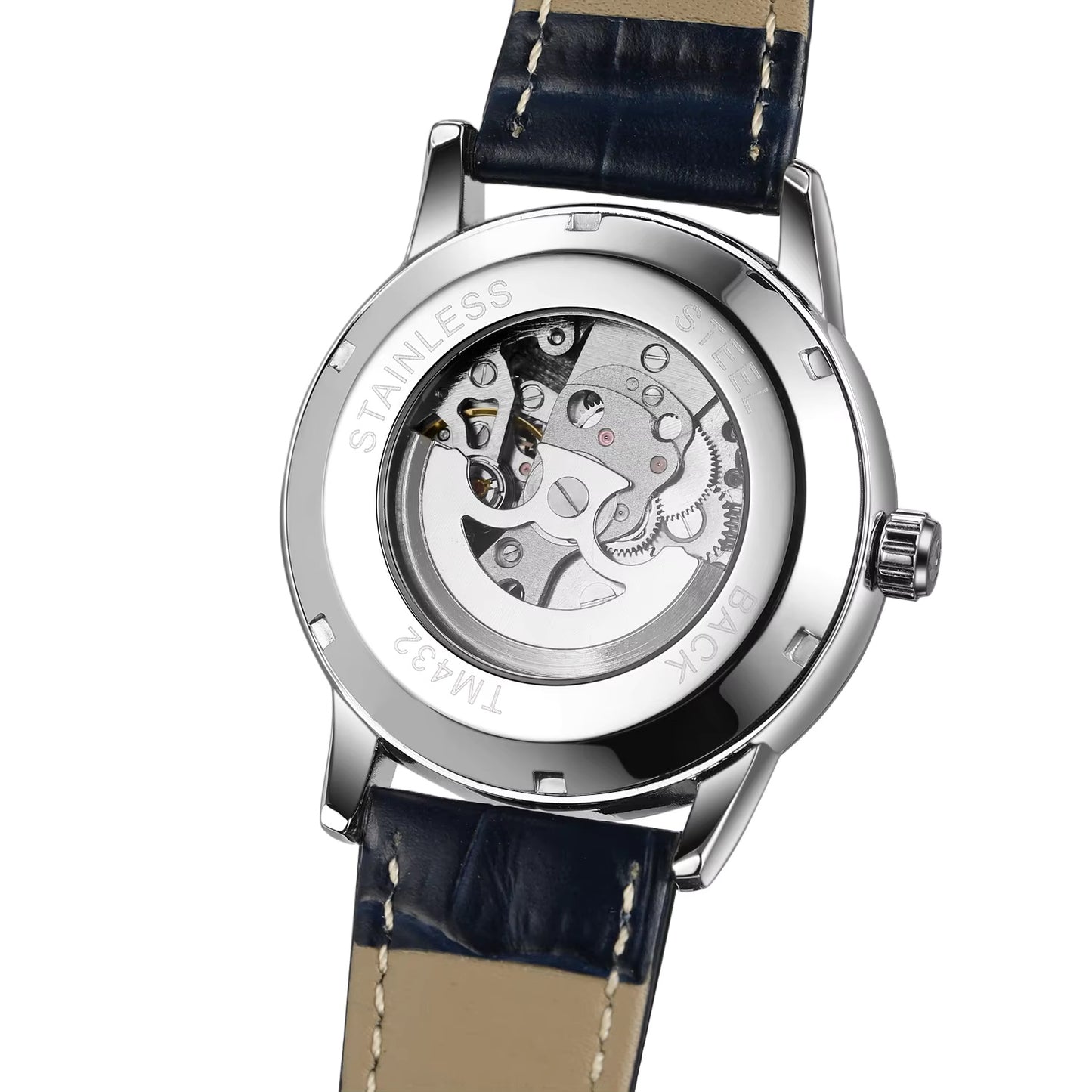 1056 2024 FORSINING Design Earth Star Moon Set With Diamonds Genuine Belt Men Mechanical Automatic Watch Waterproof For Business