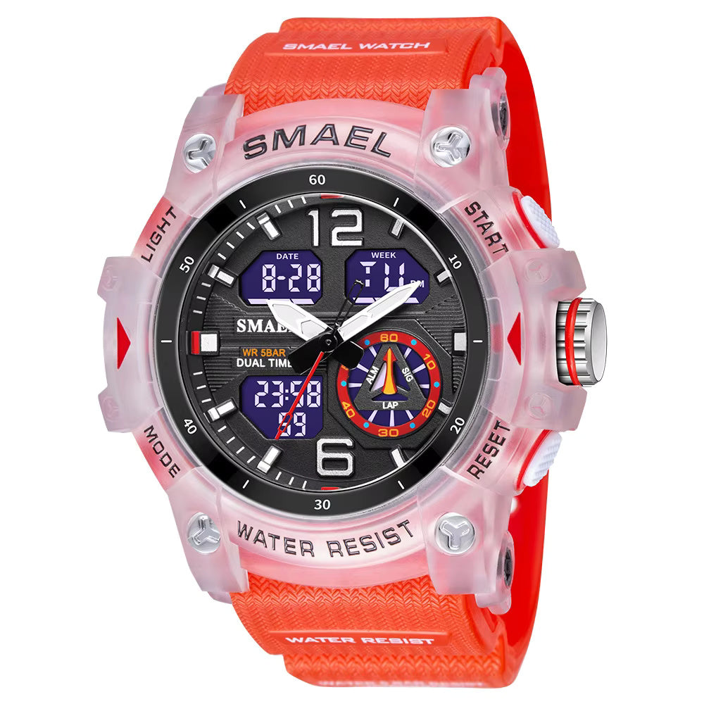 1065 SMAEL 8007 Sport Watch Military Wristwatch for Men Alarm Stopwatch LED Digital Back Light Dual Time Display Waterproof Watch Men