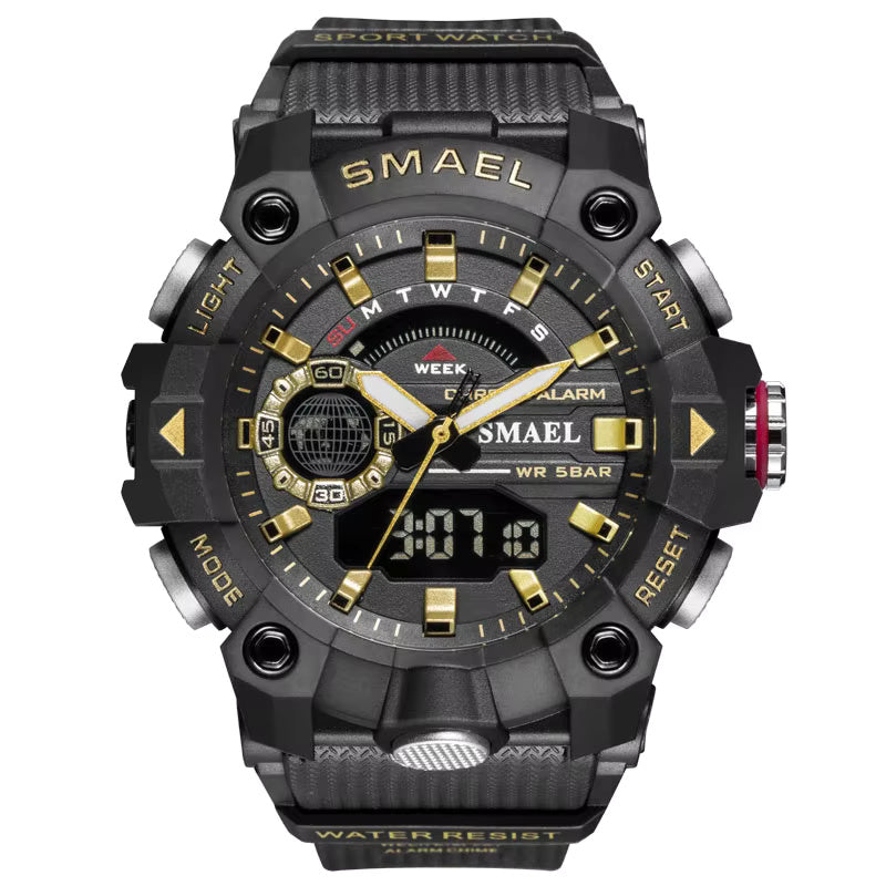 1063 SMAEL 8040 Fashion Sport Watches Men Shock Resistant 50M Waterproof Wristwatch LED Alarm Stopwatch Clock Military Men Watch