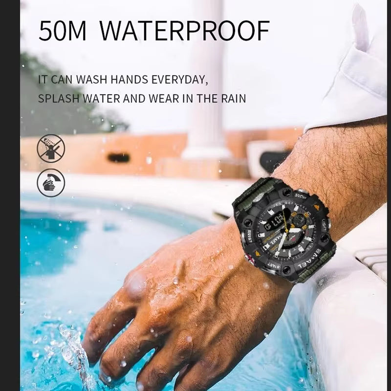 1063 SMAEL 8040 Fashion Sport Watches Men Shock Resistant 50M Waterproof Wristwatch LED Alarm Stopwatch Clock Military Men Watch