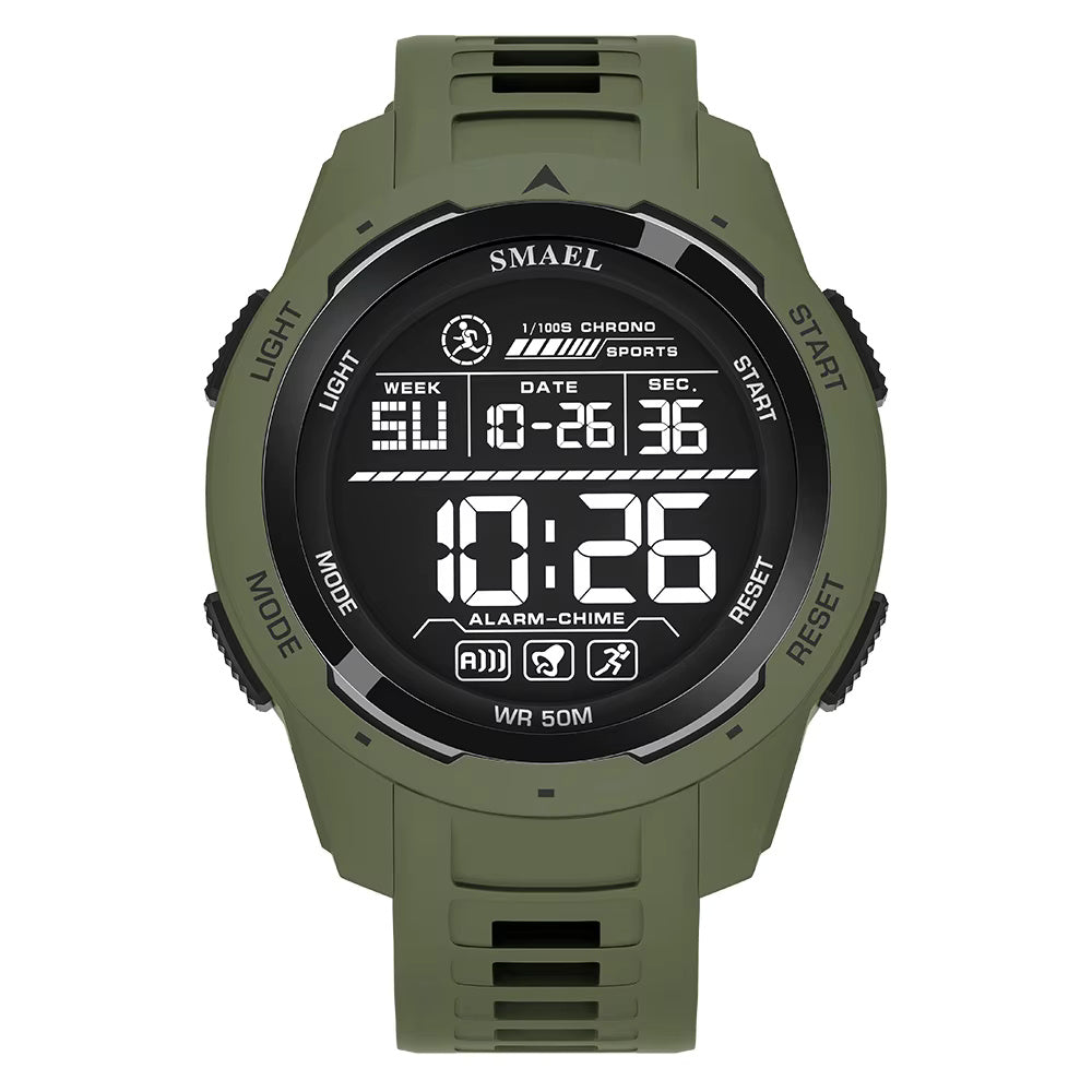 1062 SMAEL 8105 Watch for Men Digital Watches Sports LED Wristwatches Men's 50m Waterproof Watch Digital Light Stopwatch