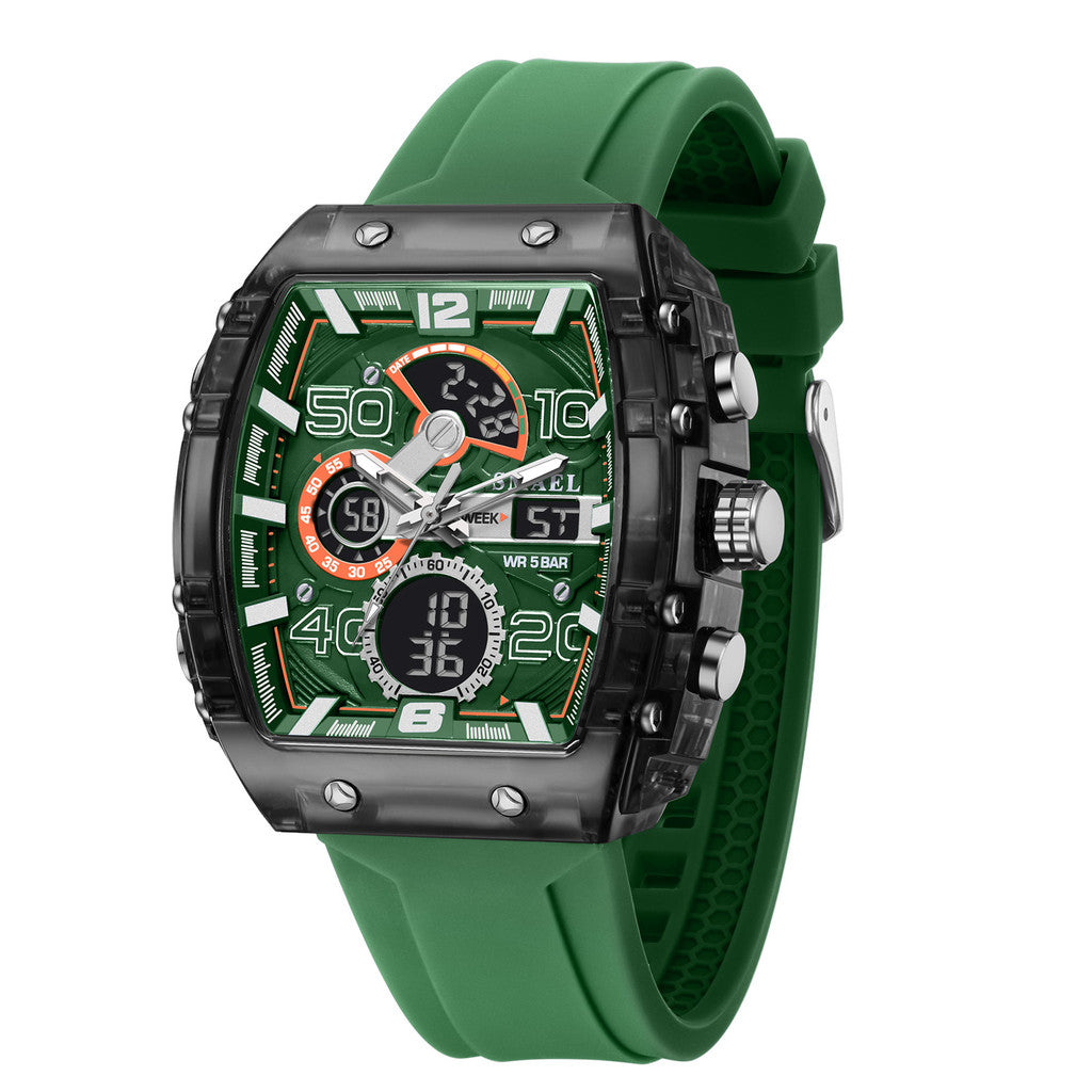 1052 SMAEL 8109 New Men's Watch Multifunctional Sports 50M Waterproof Dual Display LED Night Light Leisure Student Electronic Watch