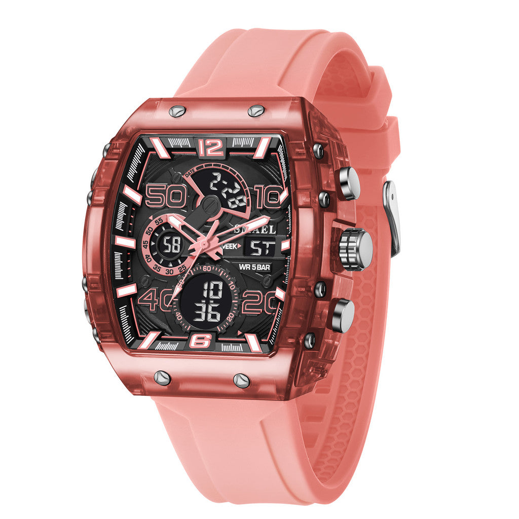1052 SMAEL 8109 New Men's Watch Multifunctional Sports 50M Waterproof Dual Display LED Night Light Leisure Student Electronic Watch