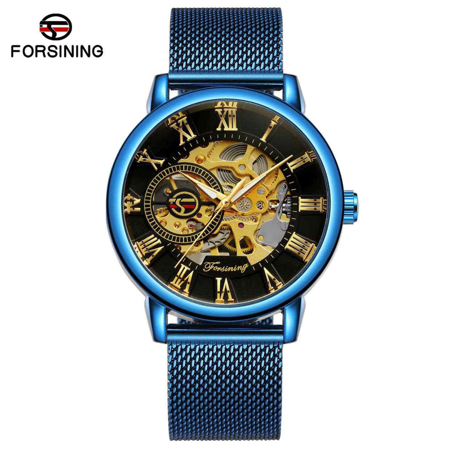 1024 Forsining 99C Design Black Silver Automatic Manual Winding Watch Steel Clock Luminous Men Business Mechanical Wristwatch