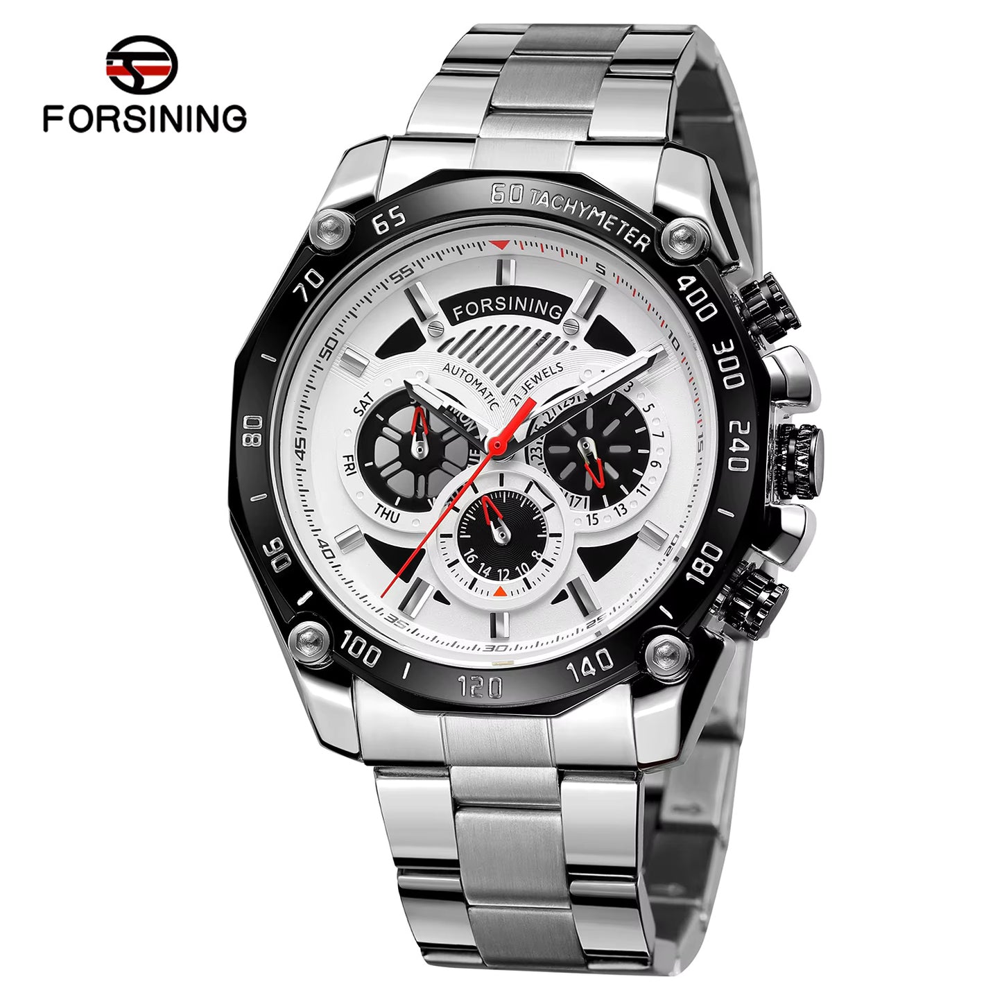 1060 Forsining 2019 Military Silver Clock Steampunk Series Complete Calendar Men Sport Mechanical Automatic Watches Top Brand Luxury
