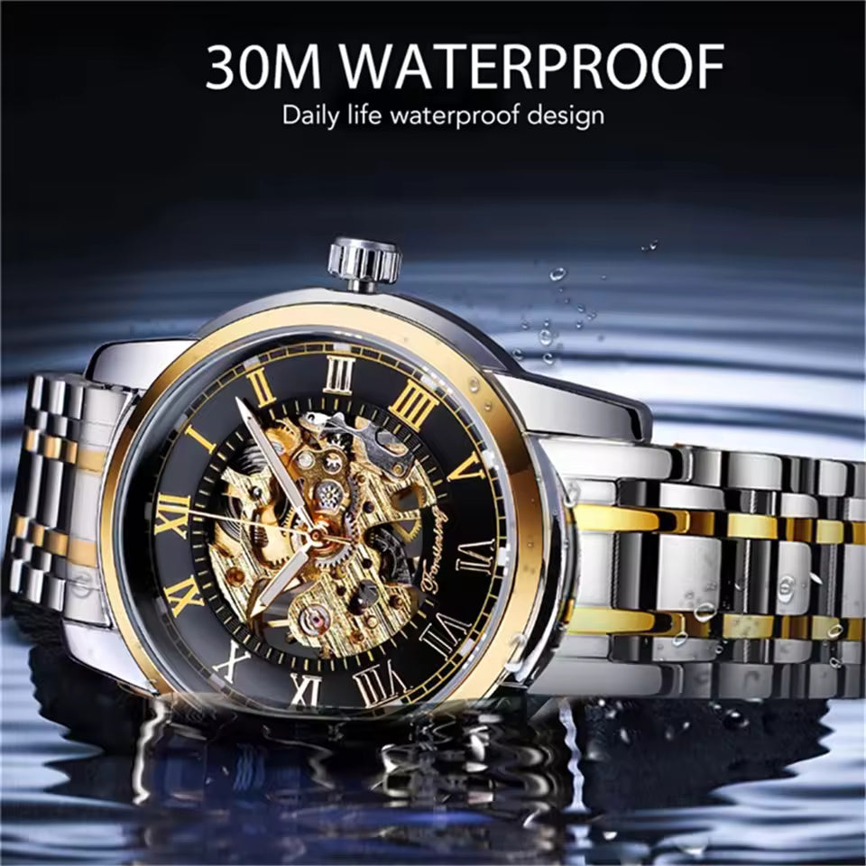 1018 Forsining 349 Luxury Hot Sale skeleton hollow fashion mechanical hand wind men male business Wrist Watch Relogio wholesale