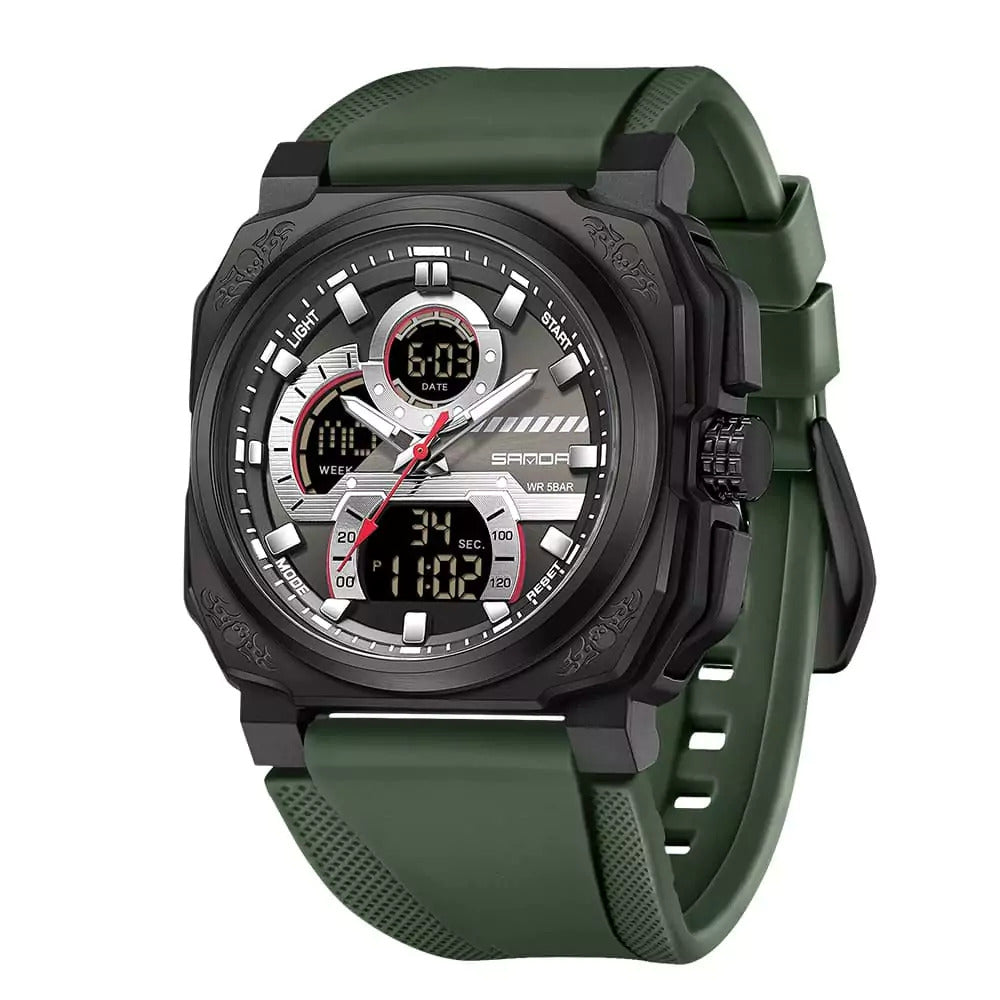 1066 SANDA 3356 Top Military Men Digital Sports Watches Waterproof Electronic Quartz Wristwatch Mens Quality Brand Watch G Style