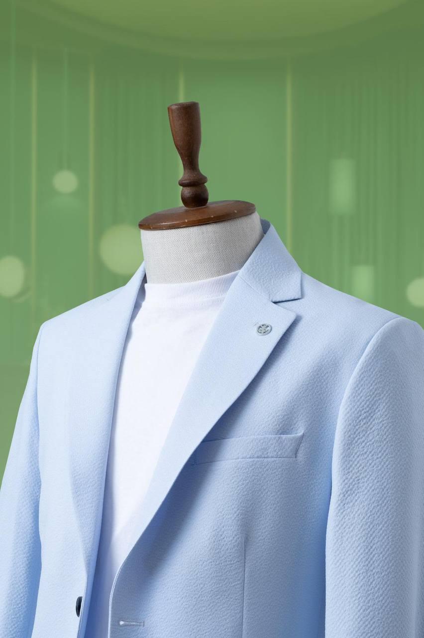 Suit with Seersucker Drawstring Blue SD41001