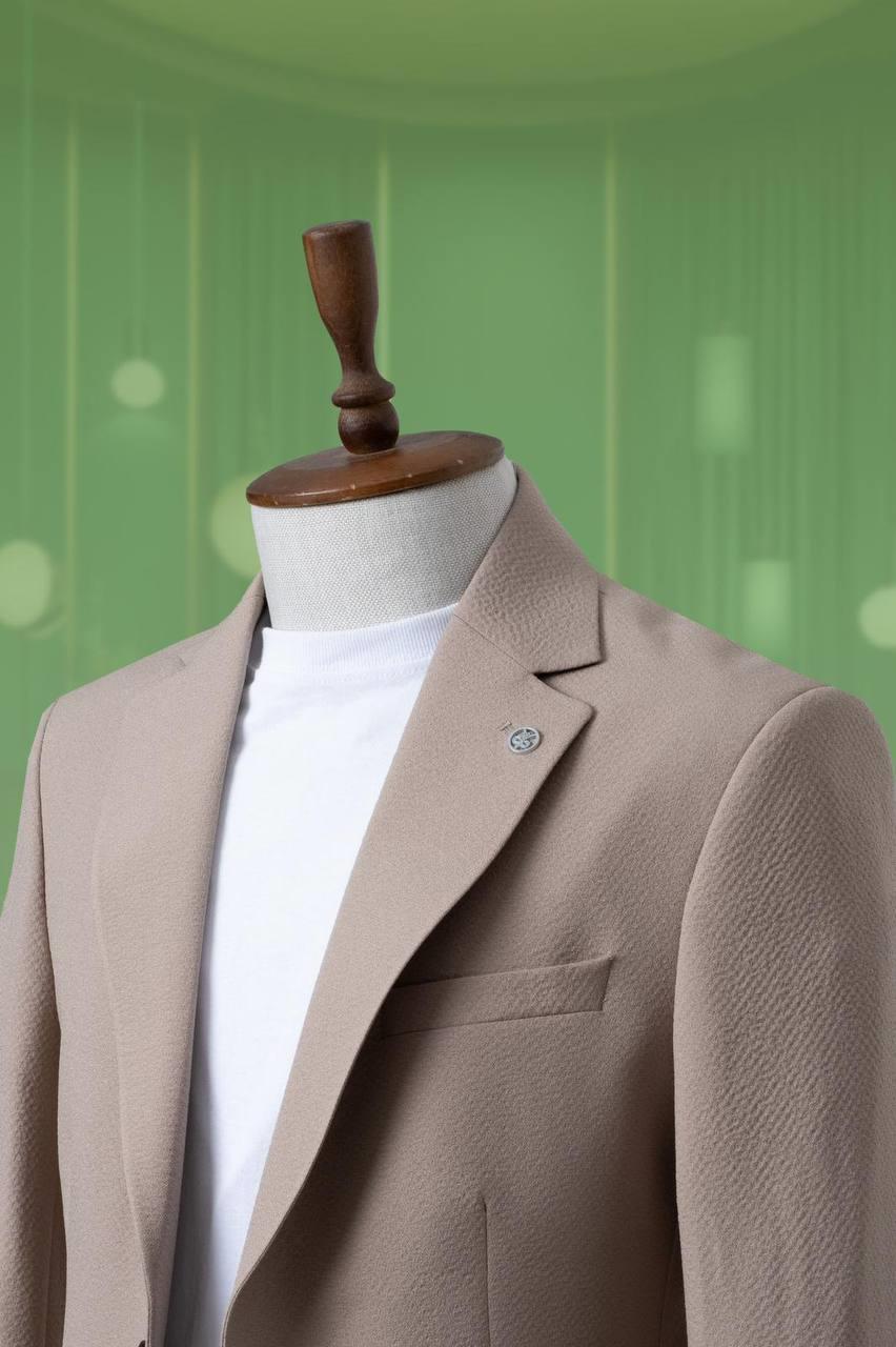 Suit Seersucker Drawstring Beige SD41020