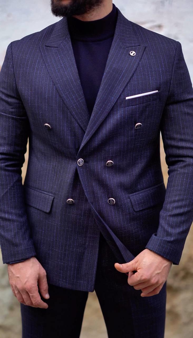 Suit Italian Cut Double Breasted Navy Blue SD41022