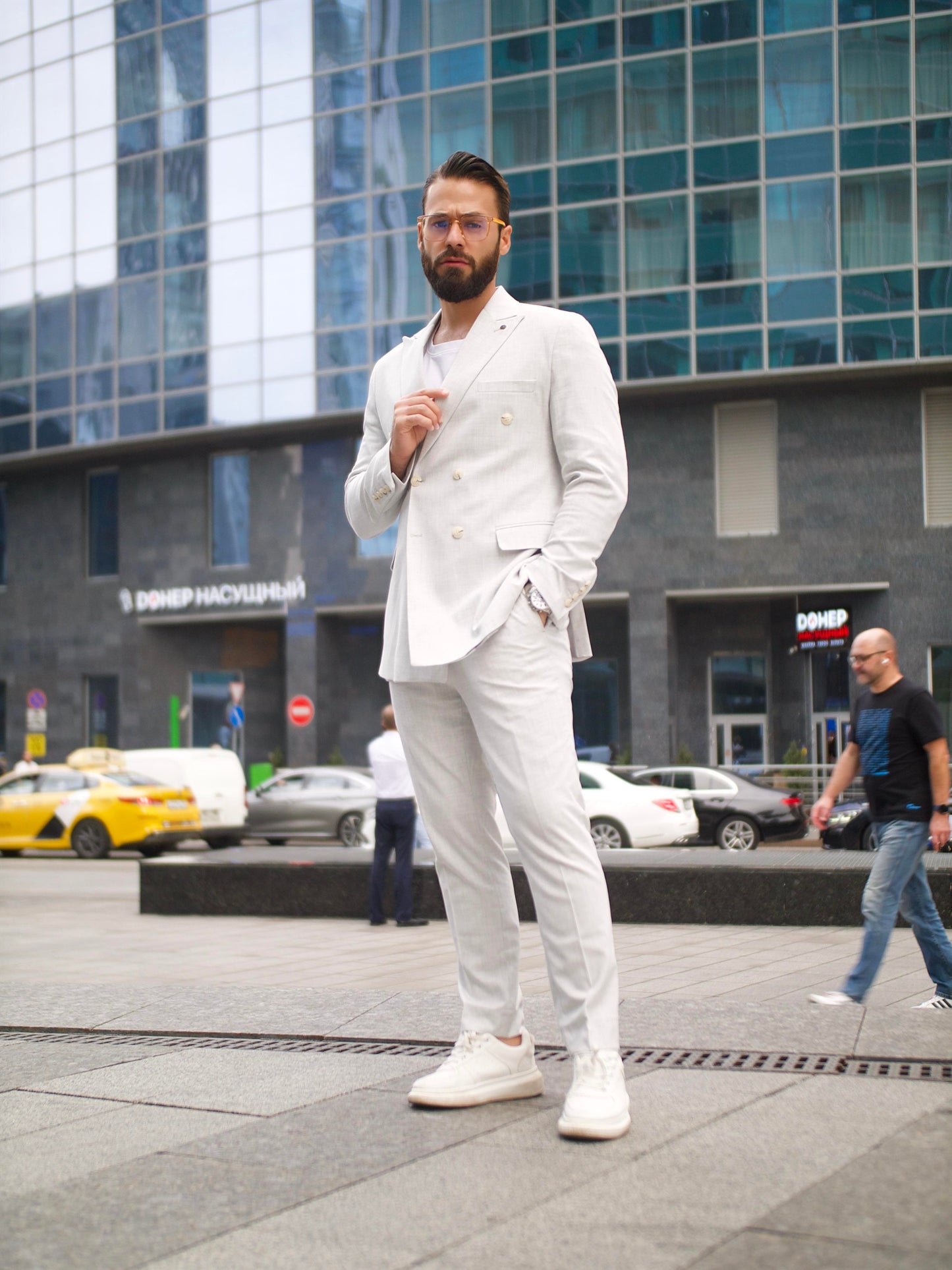 Suit Italian Cut Double Breasted SlimFit Gray SD41035