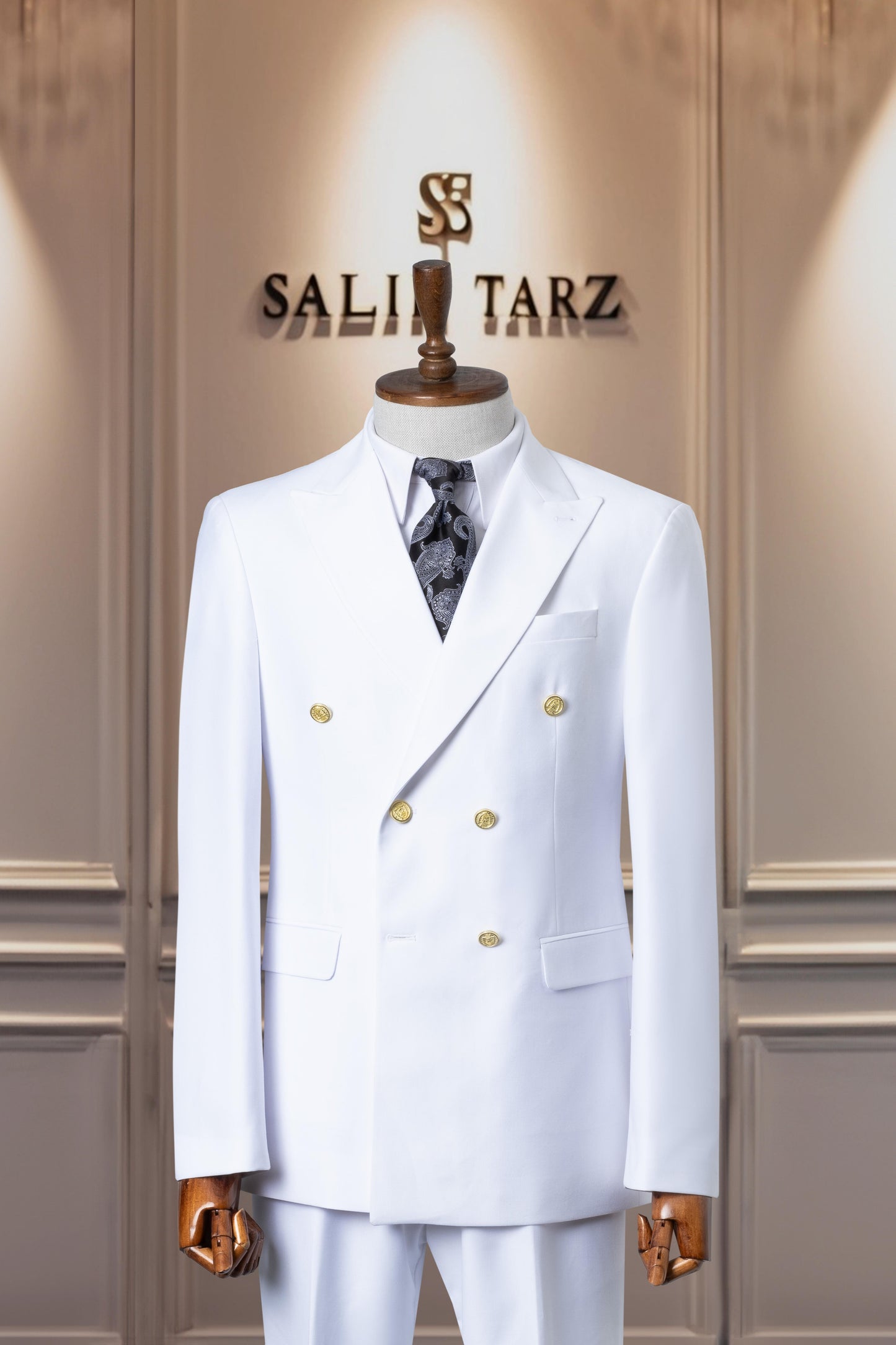 Suit Italian Cut Double Breasted White SD41066