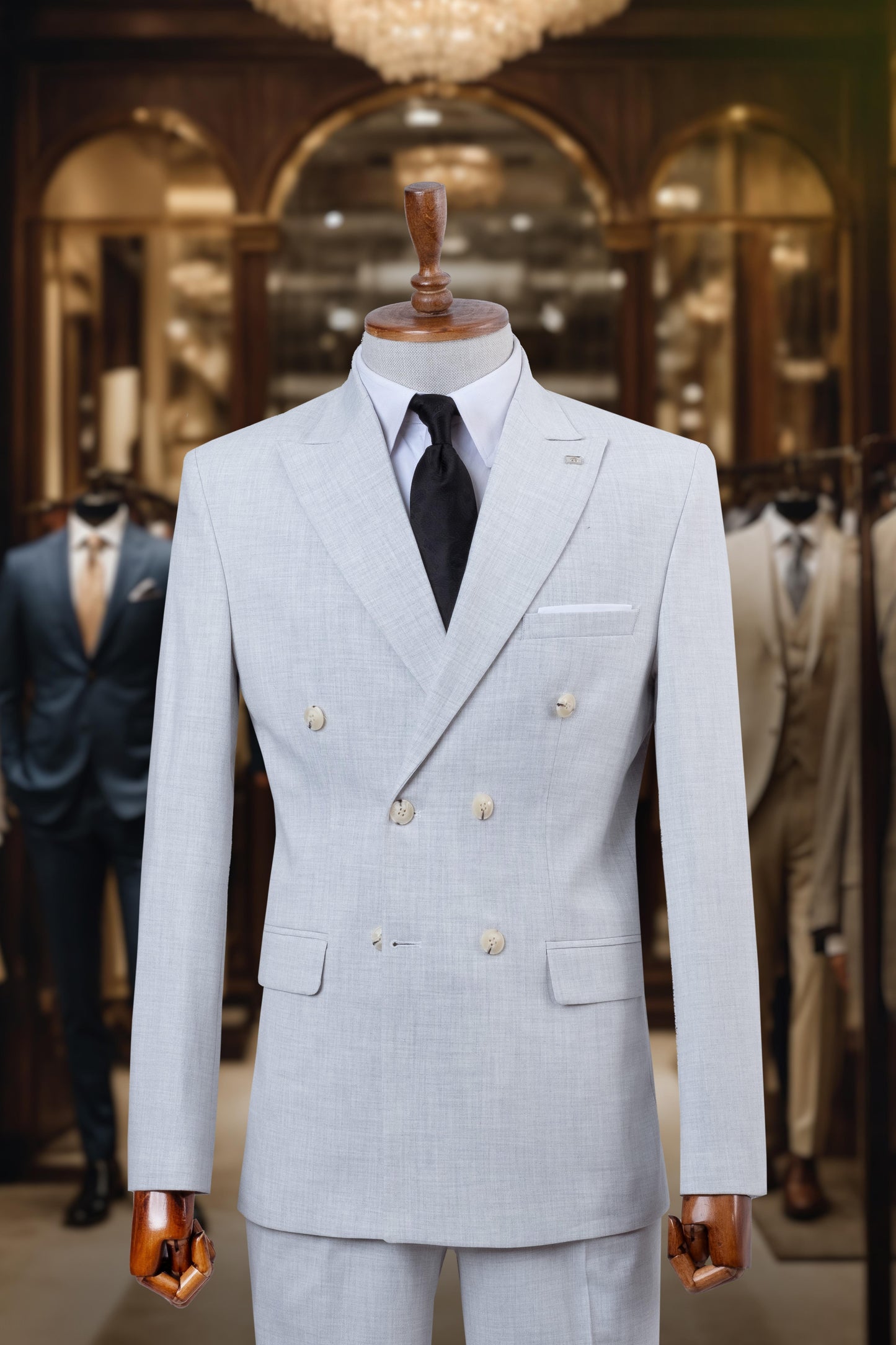 Suit Italian Cut Double Breasted Gray SD4149