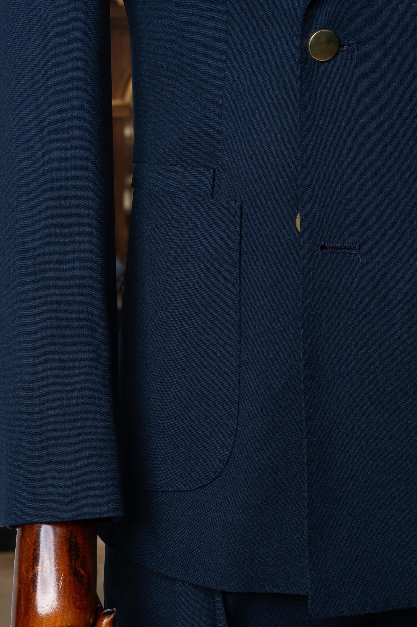 Suit Italian Cut Double Breasted Bag Belted Navy Blue SD4170