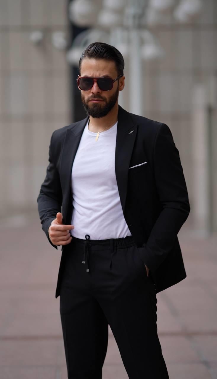 Suit Black Sports String - Slım Fit SD4189