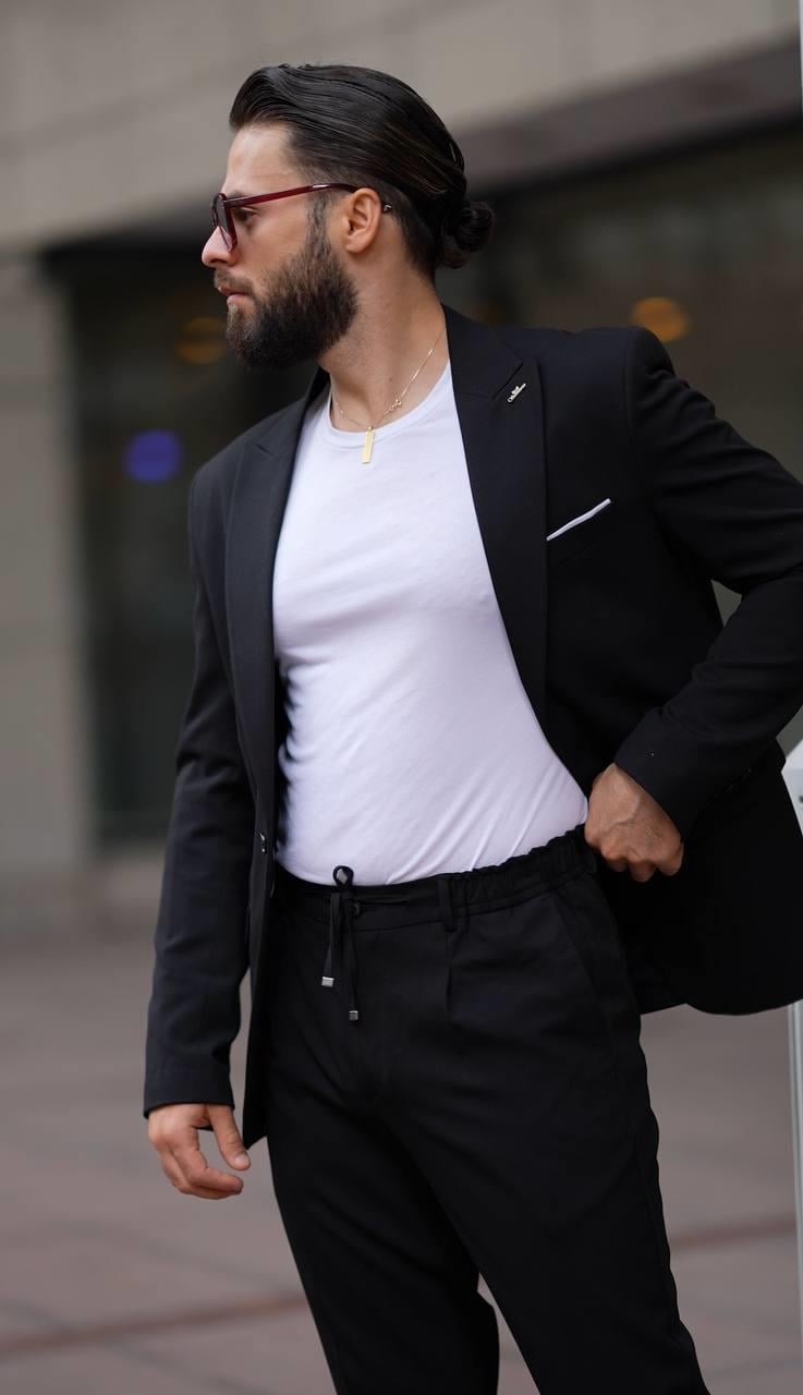 Suit Black Sports String - Slım Fit SD4189