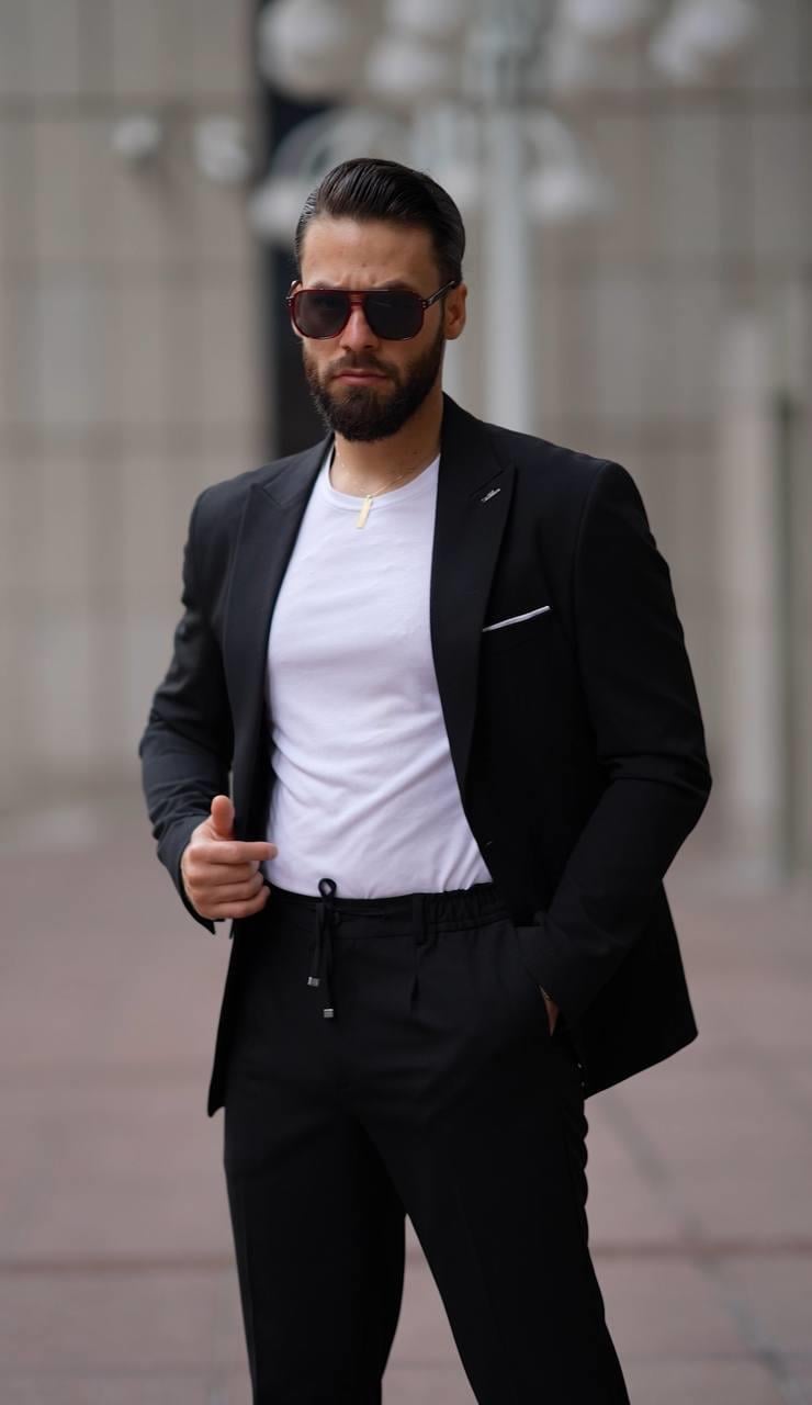 Suit Black Sports String - Slım Fit SD4189