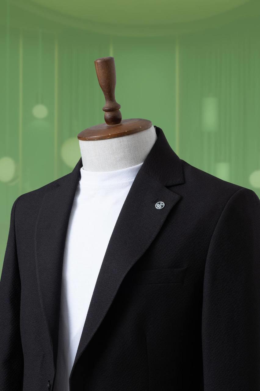 Suit with Seersucker Drawstring Black SD4193
