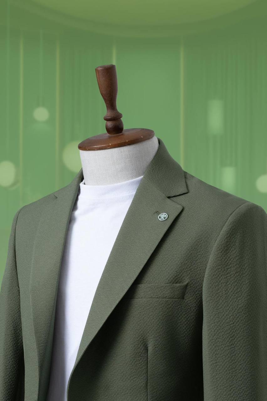 Suit with Seersucker Drawstring Green SD4195