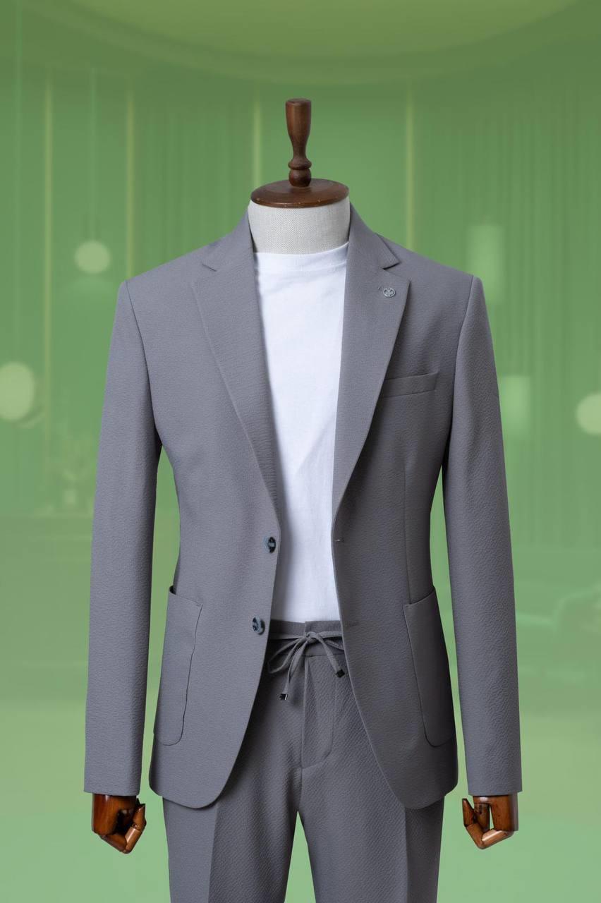 Suit with Seersucker Drawstring A.Grey SD4197