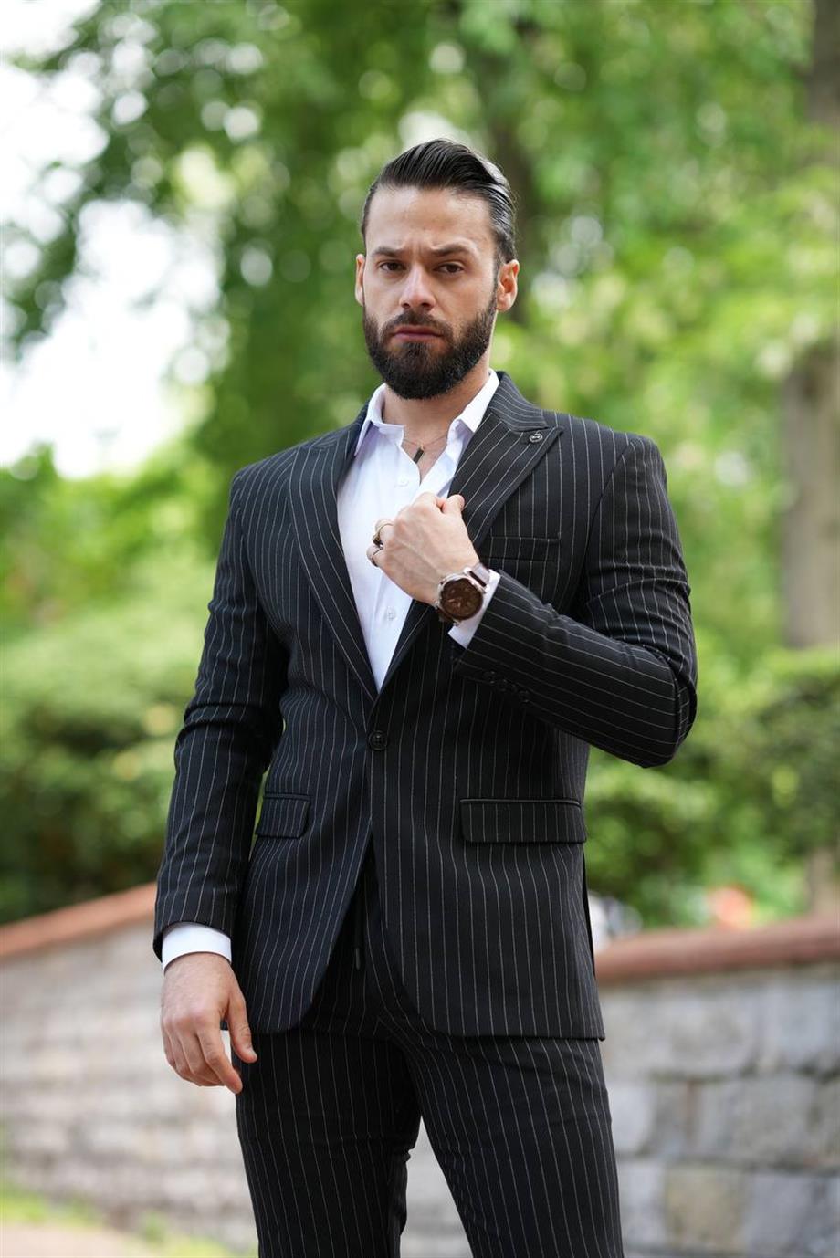 Italian Cut Suit Black - Slim Fit SD4952