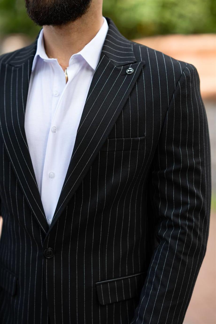 Italian Cut Suit Black - Slim Fit SD4952