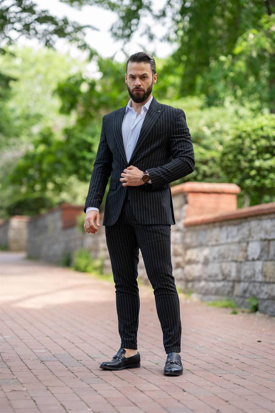 Italian Cut Suit Black - Slim Fit SD4952