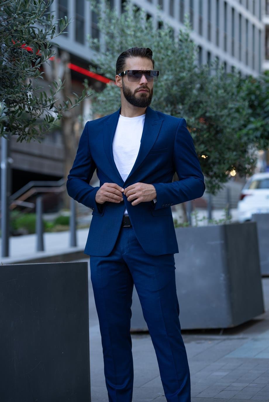 Italian Cut Suit Navy Blue Sports - Slim Fit SD4982