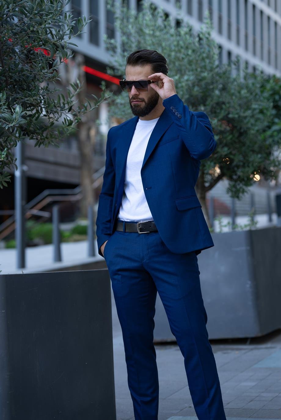 Italian Cut Suit Navy Blue Sports - Slim Fit SD4982