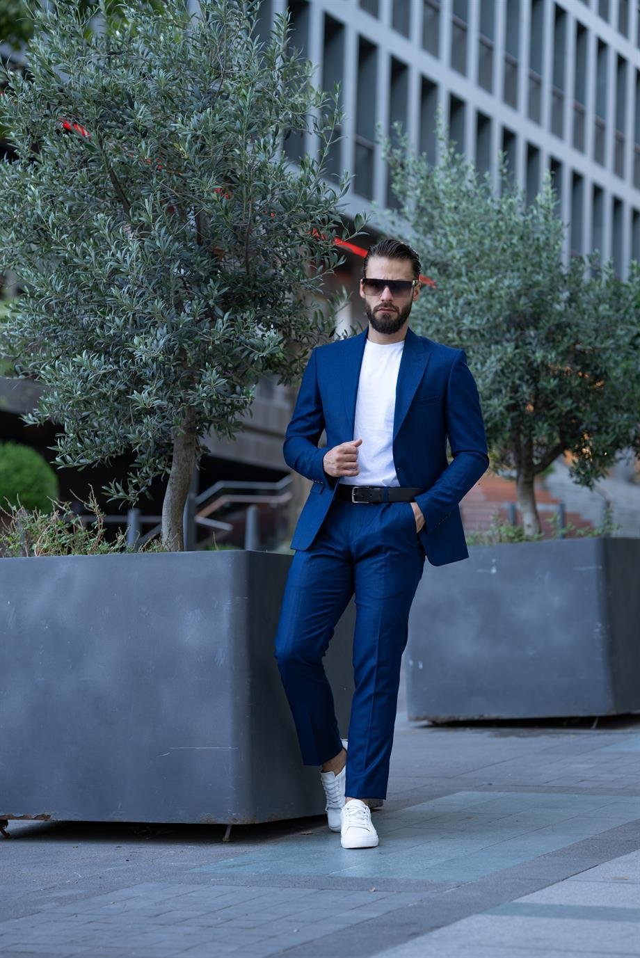 Italian Cut Suit Navy Blue Sports - Slim Fit SD4982