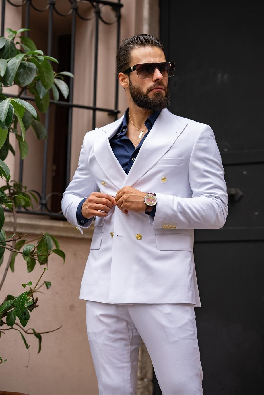 Suit Italian Cut Double Breasted White SD4983
