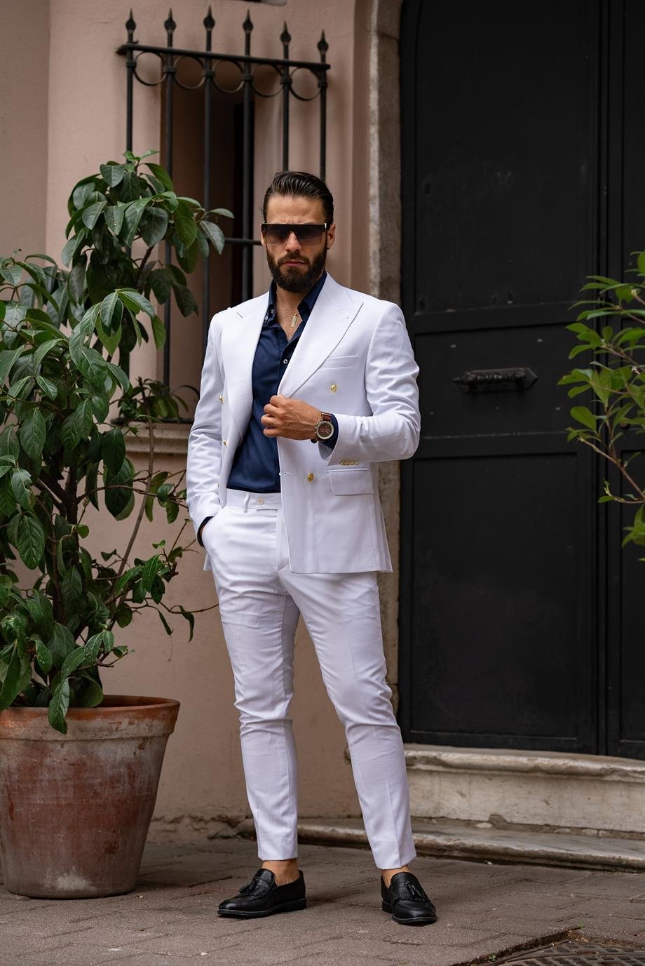 Suit Italian Cut Double Breasted White SD4983