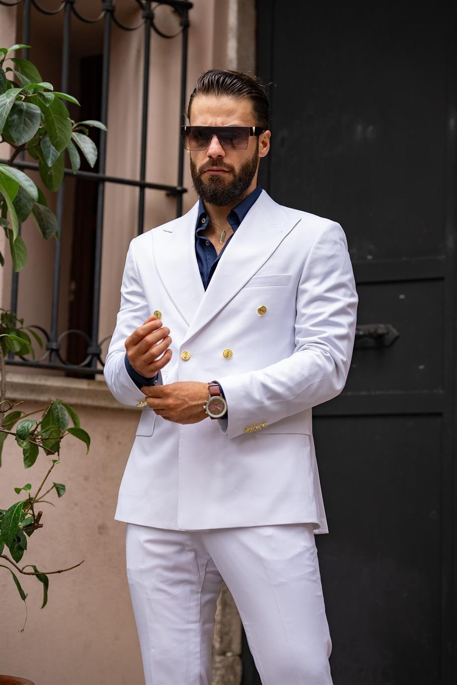 Suit Italian Cut Double Breasted White SD4983