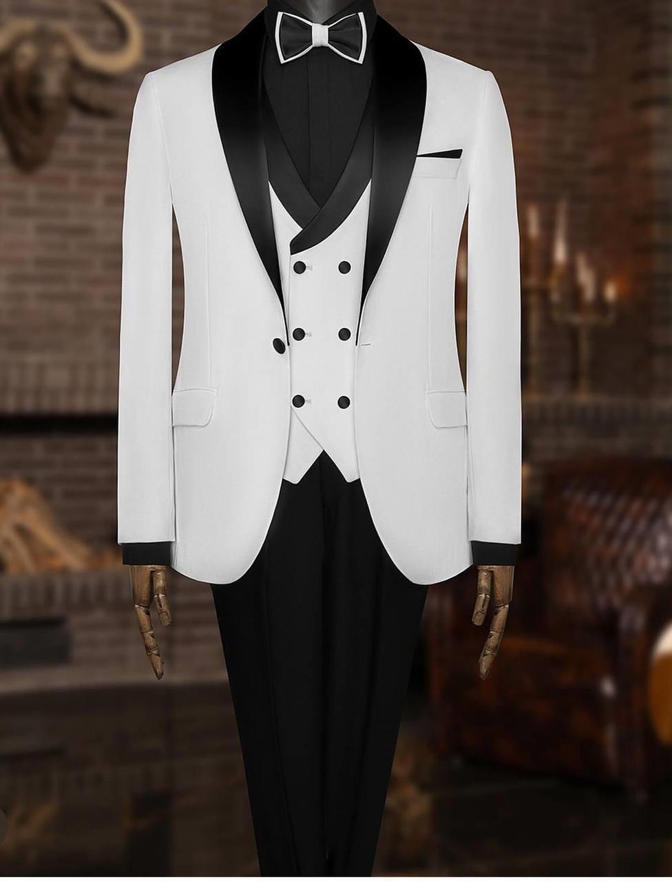 Groom's Suit Italian Cut Slim Fit White SD4190