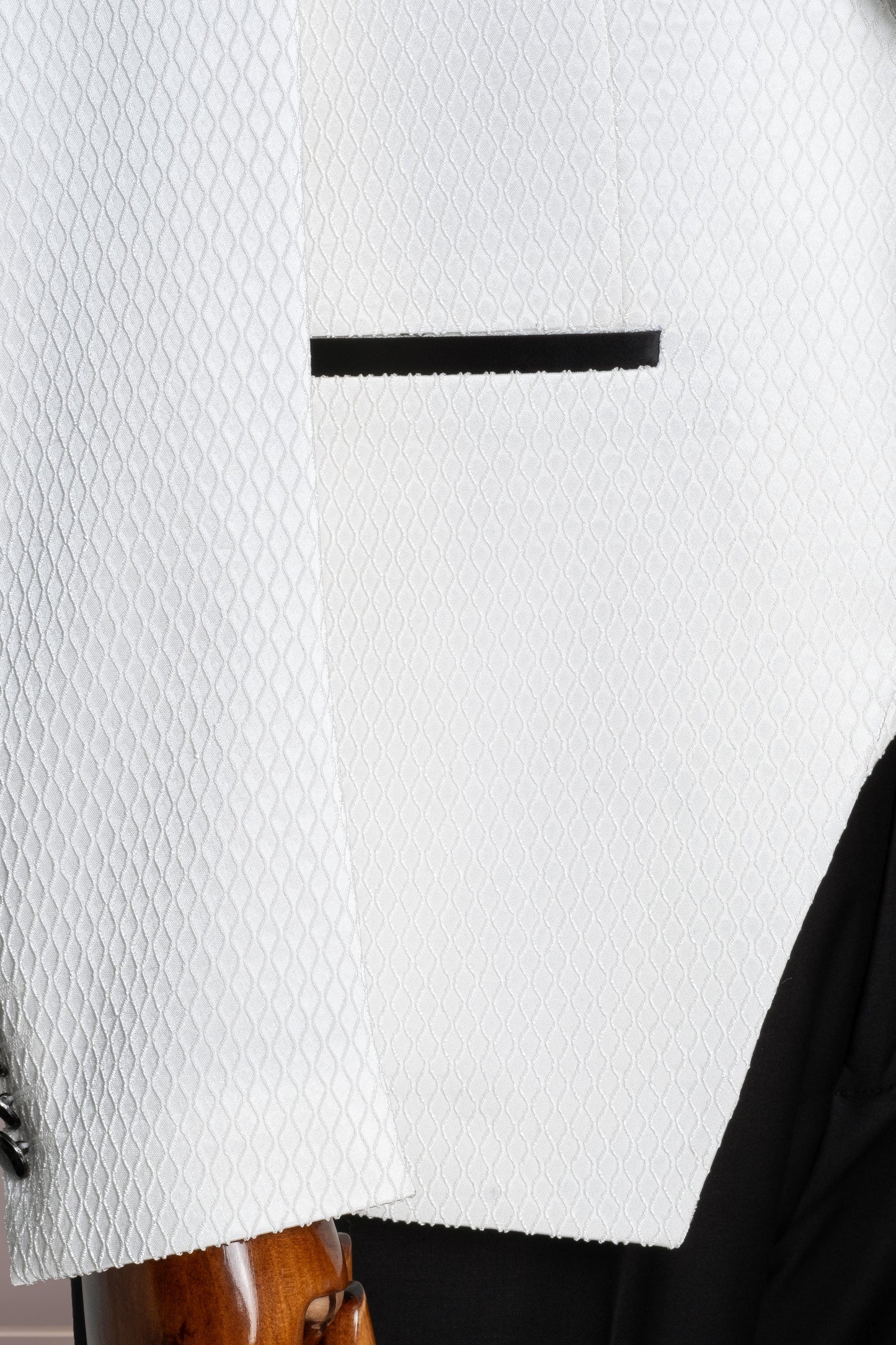 Groom's Suit Italian Cut Slim Fit Patterned White SD41094