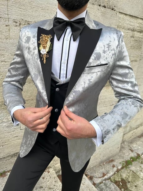 Groom's Suit Italian Cut Slim Fit Gray SD3431
