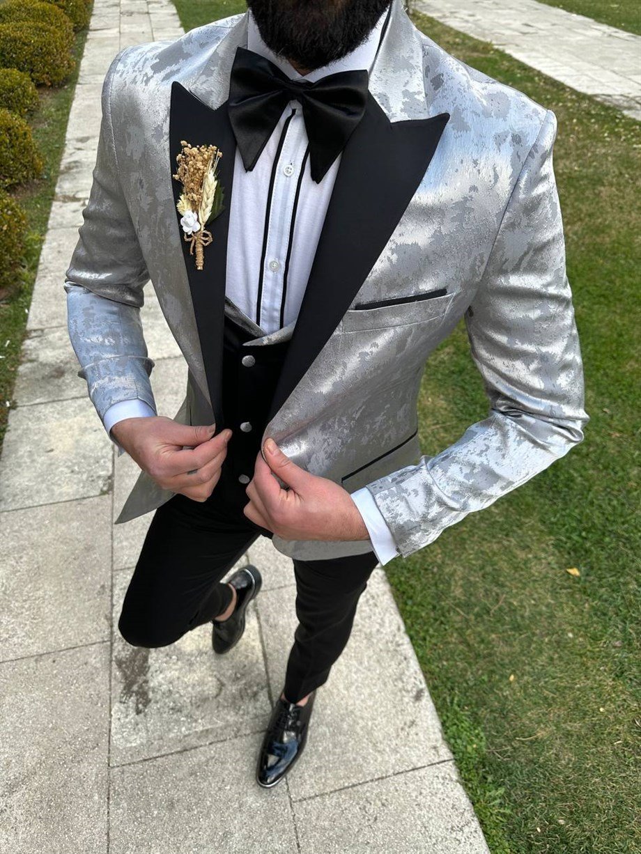 Groom's Suit Italian Cut Slim Fit Gray SD3431