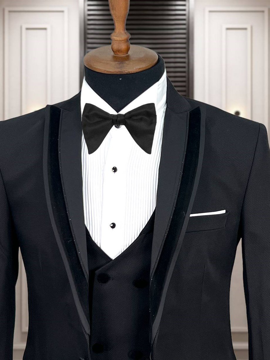 Groom's Suit Italian Cut Slim Fit Black SD3421