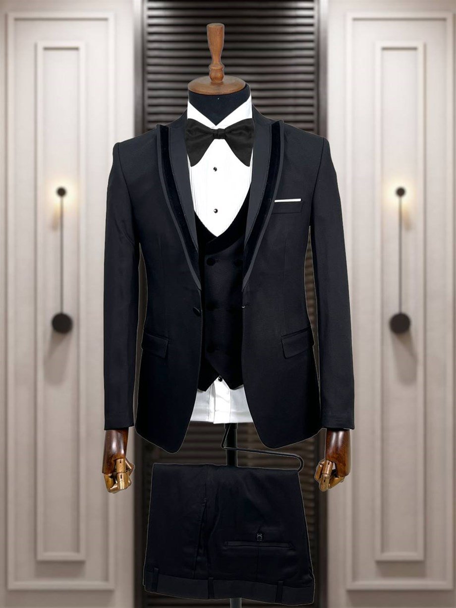 Groom's Suit Italian Cut Slim Fit Black SD3421