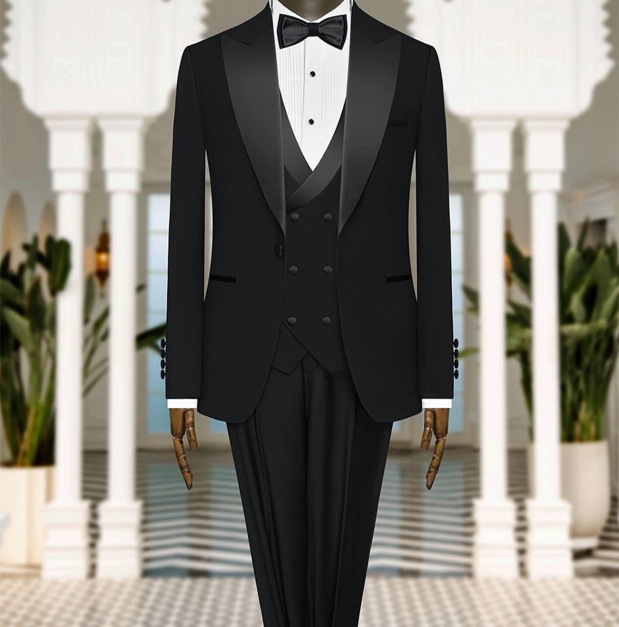 Groom's Suit Italian Cut Slim Fit Black SD41026