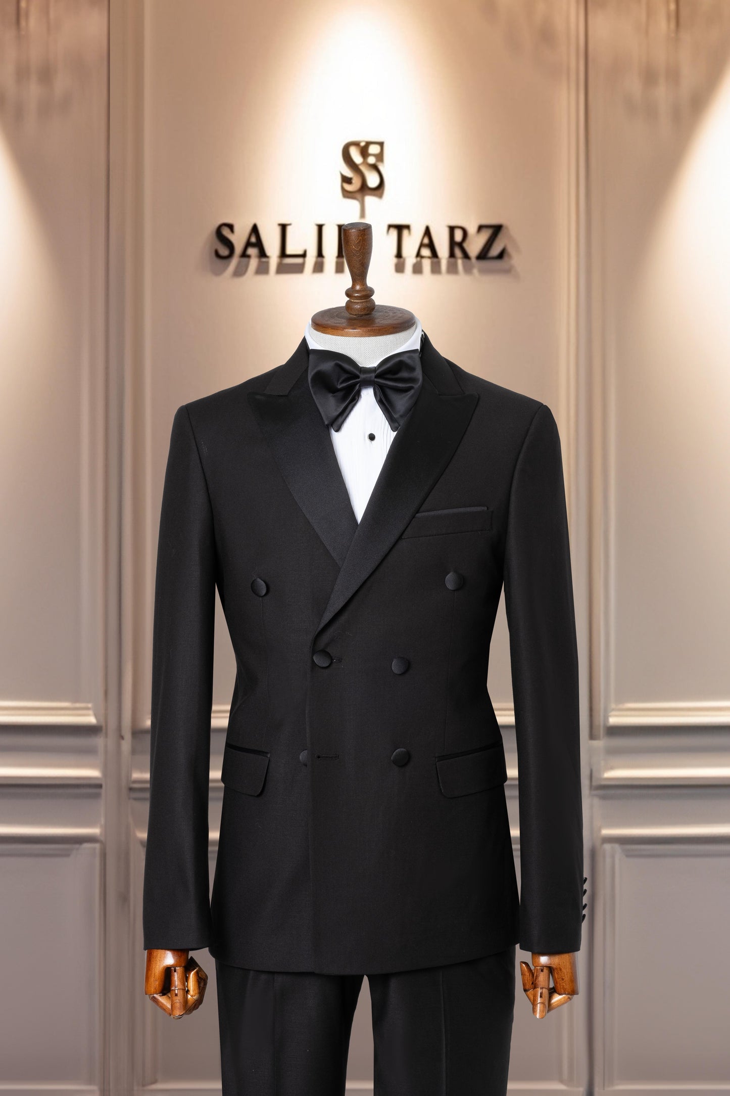 Groom's Suit Italian Cut Slim Fit Black Double Breasted SD41052