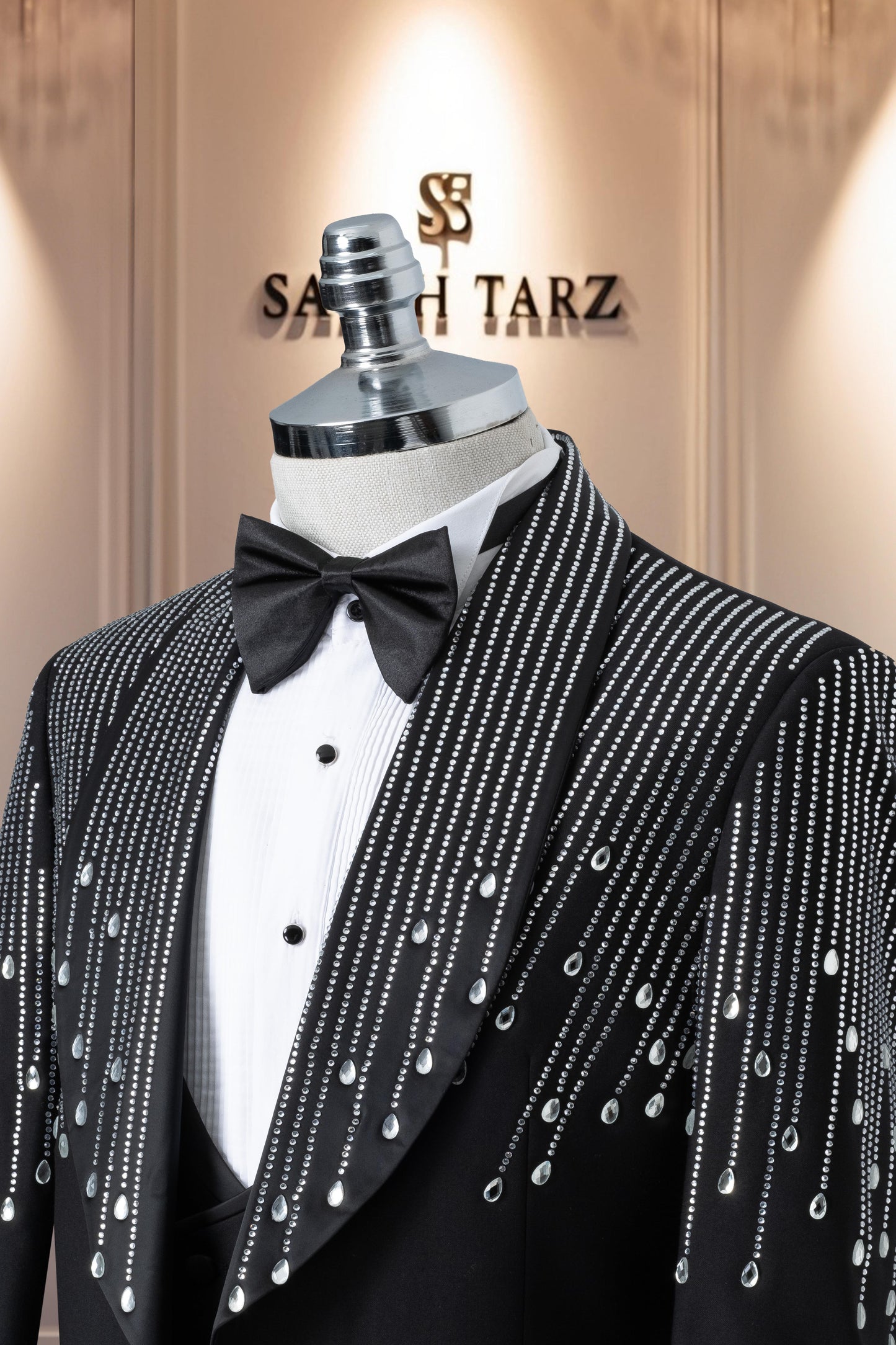 Groom's Suit Italian Cut Slim Fit Stone Black SD41092