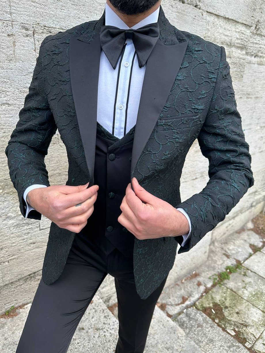 Groom's Suit Italian Cut Slim Fit Green SD3434