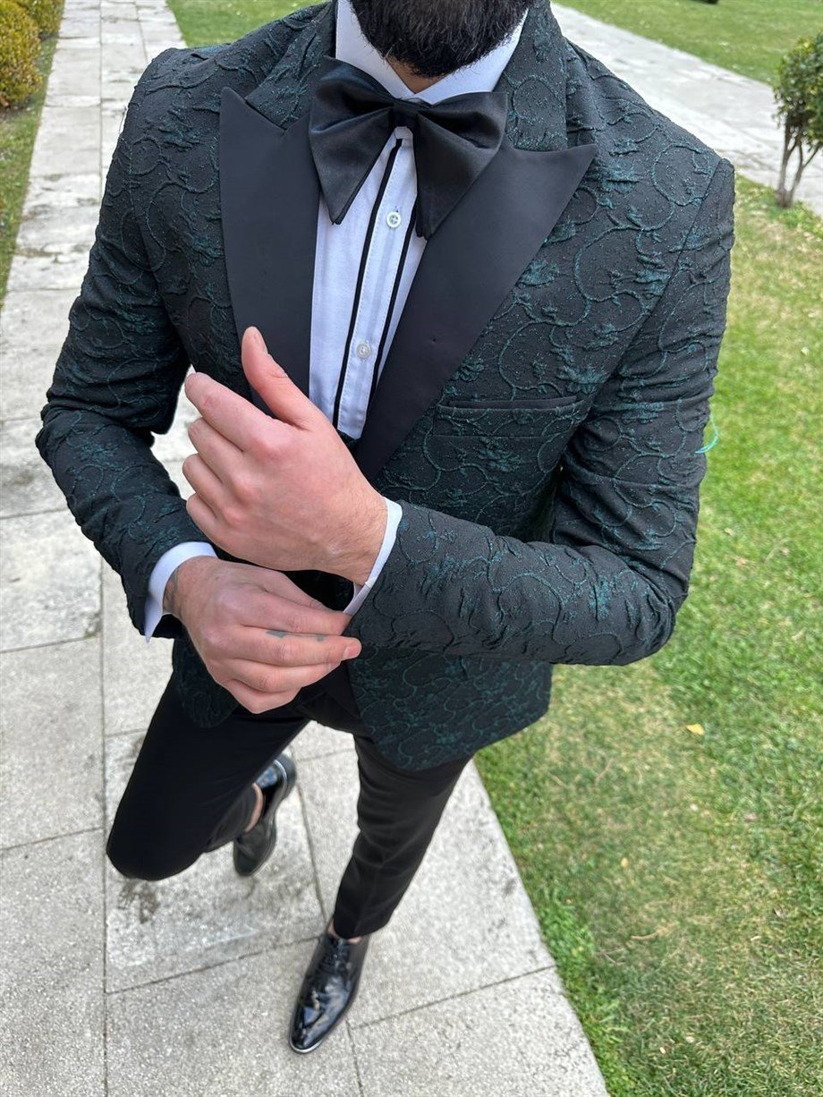 Groom's Suit Italian Cut Slim Fit Green SD3434