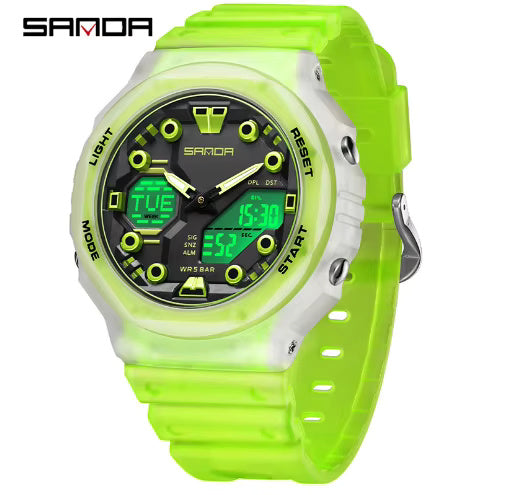 1068 SANDA 6200 style Digital Men Watch Countdown Stopwatch LED Light Electronic Outdoor Military 5Alarm Waterproof Quartz Wristwatch