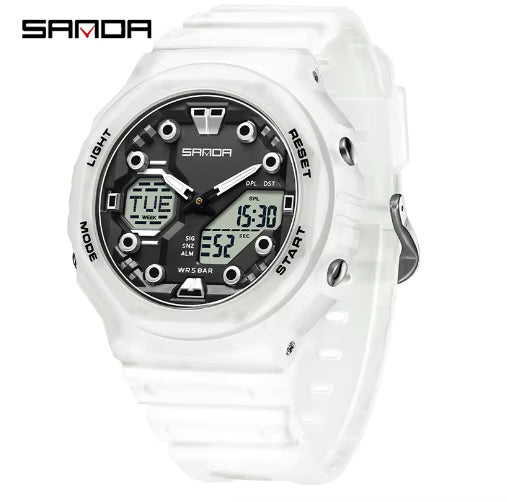 1068 SANDA 6200 style Digital Men Watch Countdown Stopwatch LED Light Electronic Outdoor Military 5Alarm Waterproof Quartz Wristwatch