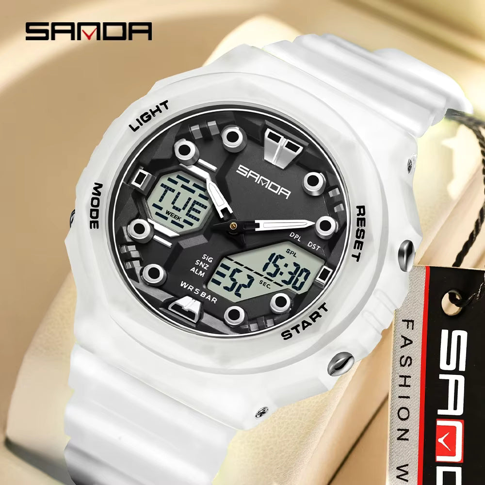 1069 SANDA 6200 style Digital Men Watch Countdown Stopwatch LED Light Electronic Outdoor Military 5Alarm Waterproof Quartz Wristwatch