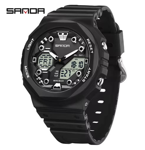 1069 SANDA 6200 style Digital Men Watch Countdown Stopwatch LED Light Electronic Outdoor Military 5Alarm Waterproof Quartz Wristwatch