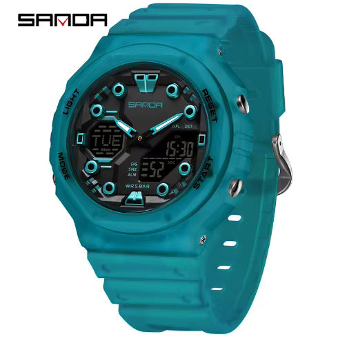 1069 SANDA 6200 style Digital Men Watch Countdown Stopwatch LED Light Electronic Outdoor Military 5Alarm Waterproof Quartz Wristwatch